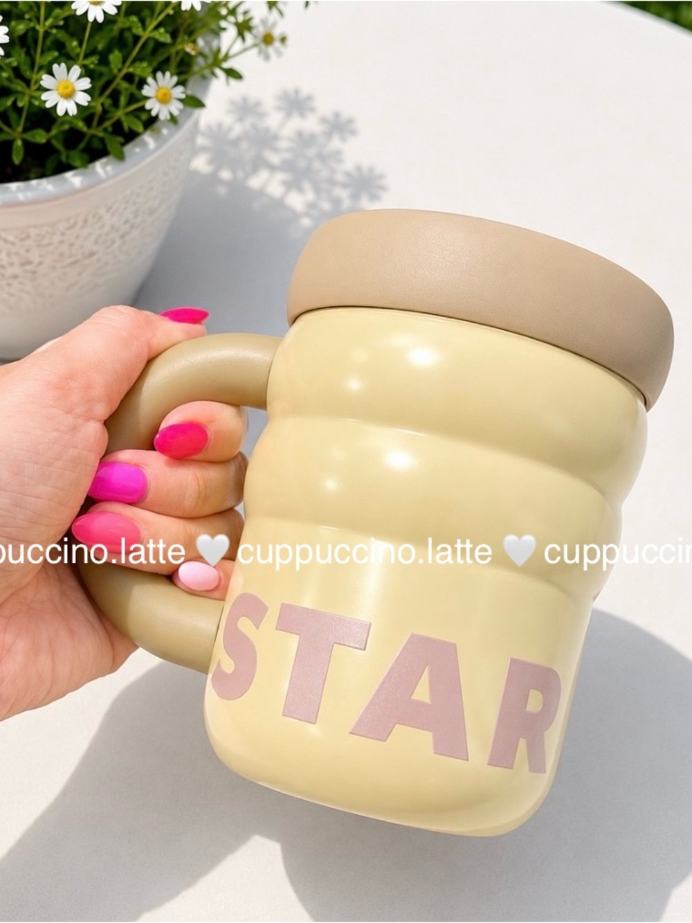 🤎NWT💛Starbucks 2026 Summer Gold Tan Stainless Steel Mug with Lid - 12 oz